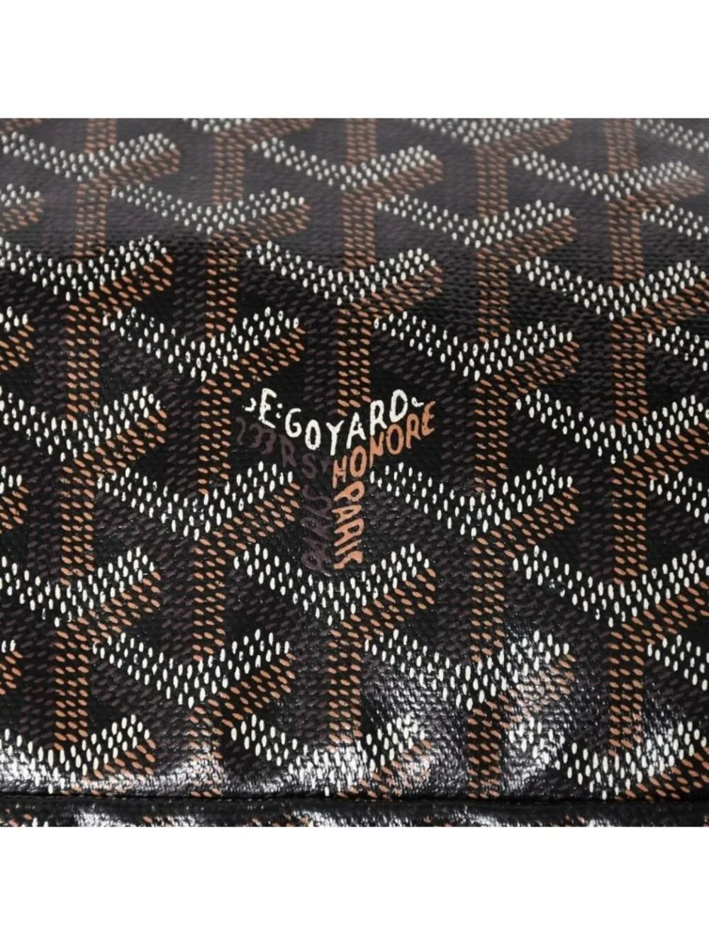 Goyard Super Rare Saint Louis XXL Tote Bag Leather Black Markage Herringbone